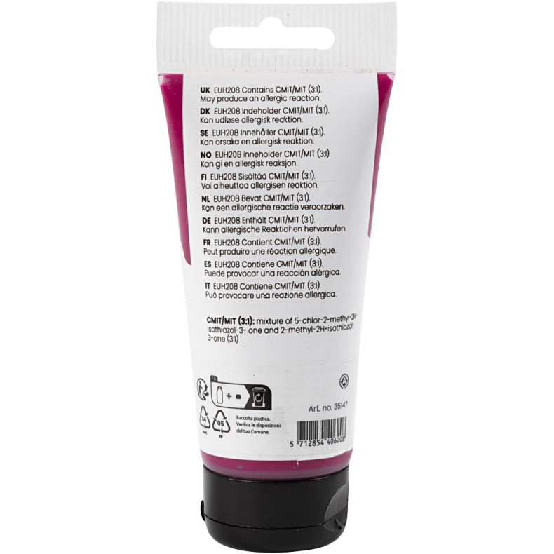 Art Akrylmaling, halvblank, transparent, cyklame, 75 ml/ 1 fl.