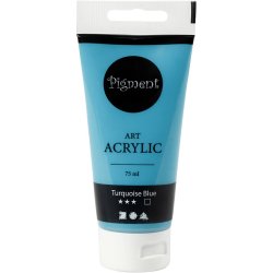 Art Akrylmaling, halvblank, d&aelig;kkende, turquoise blue, 75 ml/ 1 fl.