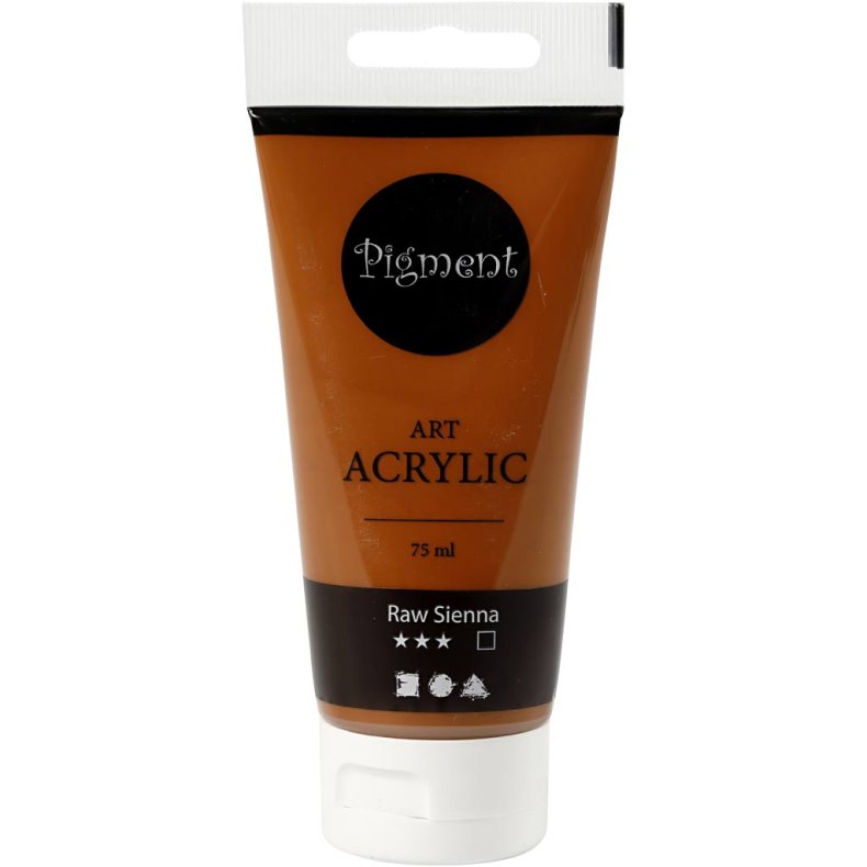 Art Akrylmaling, halvblank, d&aelig;kkende, raw sienna, 75ml/ 1 fl.