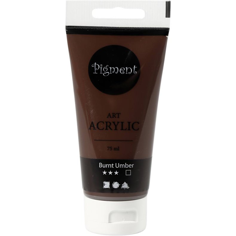 Art Akrylmaling, halvblank, d&aelig;kkende, burnt umber, 75ml/ 1 fl.