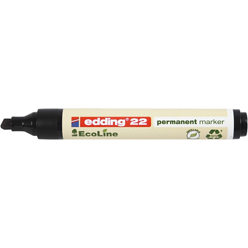 Edding Ecoline markere 22, nr. 22, streg 1x5 mm, sort, 1 stk.