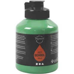 Art Akrylmaling, halvblank, d&aelig;kkende, medium green, 500 ml/ 1 fl.