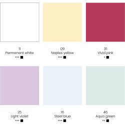 Gouachemaling, pastelfarver, 6x20 ml/ 1 pk.