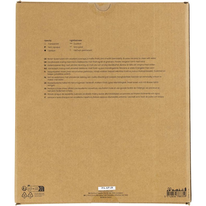 Gouachemaling, ass. farver, 24x20 ml/ 1 pk.