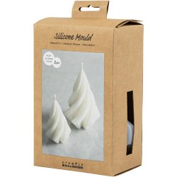 Silikoneform, Juletr&aelig;er, H: 8+11 cm, diam. 5+7 cm, 2 stk./ 1 pk.