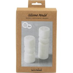 Silikoneform, Rillet cylinder med bue, H: 11+14 cm, diam. 4+4 cm, 2 stk./ 1 pk.