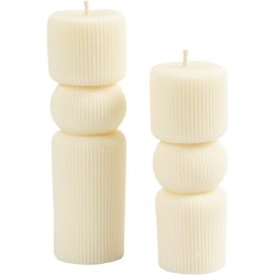 Silikoneform, Rillet cylinder med bue, H: 11+14 cm, diam. 4+4 cm, 2 stk./ 1 pk.