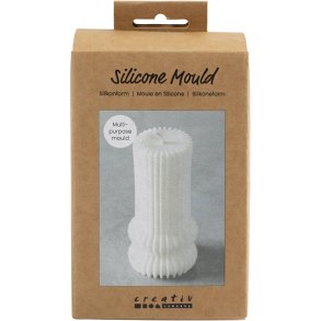 Silikoneform, Rillet cylinder med buer, H: 12,5 cm, diam. 6 cm, 1 stk./ 1 pk.