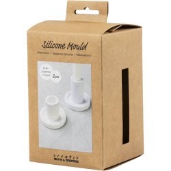 Silikoneform, Lysestage, H: 6,5+7,5 cm, diam. 7,3 cm, 2 stk./ 1 pk.