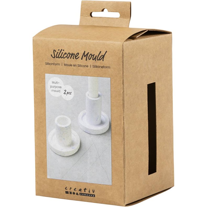 Silikoneform, Lysestage, H: 6,5+7,5 cm, diam. 7,3 cm, 2 stk./ 1 pk.