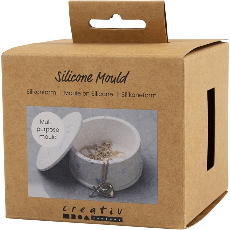 Silikoneform, Krukke med l&aring;g, H: 4,5 cm, diam. 7,5 cm, 1 stk./ 1 pk.