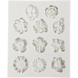 Silikoneform, Marguerit, H: 0,5 cm, L: 2-2,5 cm, 1 stk.