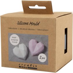 Silikoneform, Facethjerte, H: 2 cm, L: 6 cm, B: 5,8 cm, 2 stk./ 1 pk.