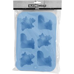 Silikoneform, julestr&oslash;mper- og klokker, H: 2,5 cm, L: 6 cm, B: 7,5 cm, 12,5 ml, 1 stk.