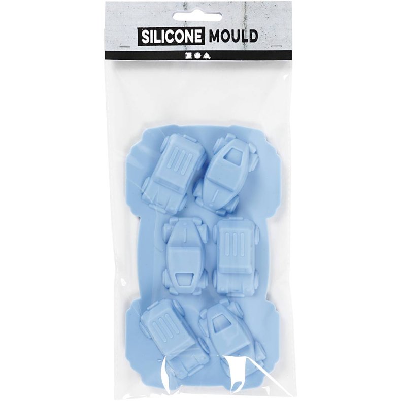 Silikoneform, biler, H: 2,5 cm, L: 3 cm, B: 4,5 cm, 12,5 ml, 1 stk.
