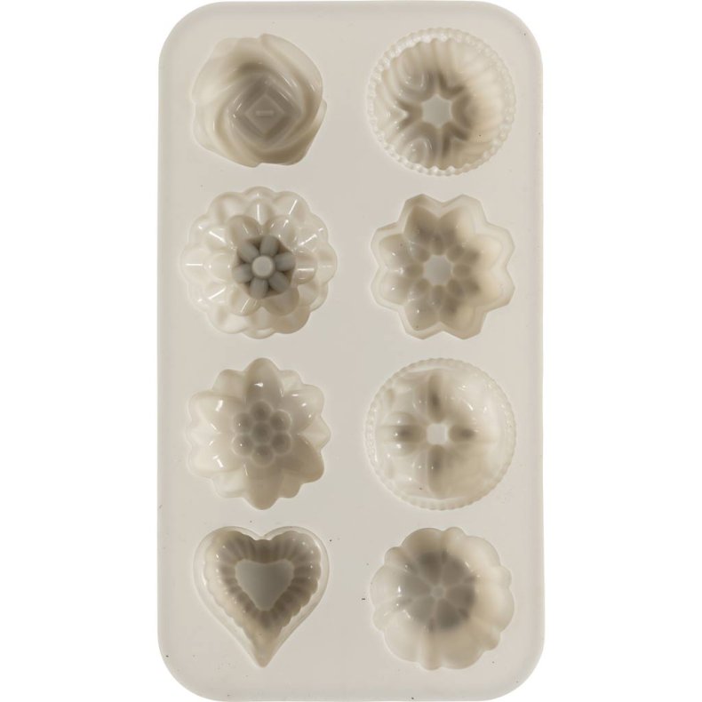 Silikoneform, sm&aring; sandkager, H: 2,5 cm, L: 4 cm, B: 4,5 cm, 25 ml, 1 stk.