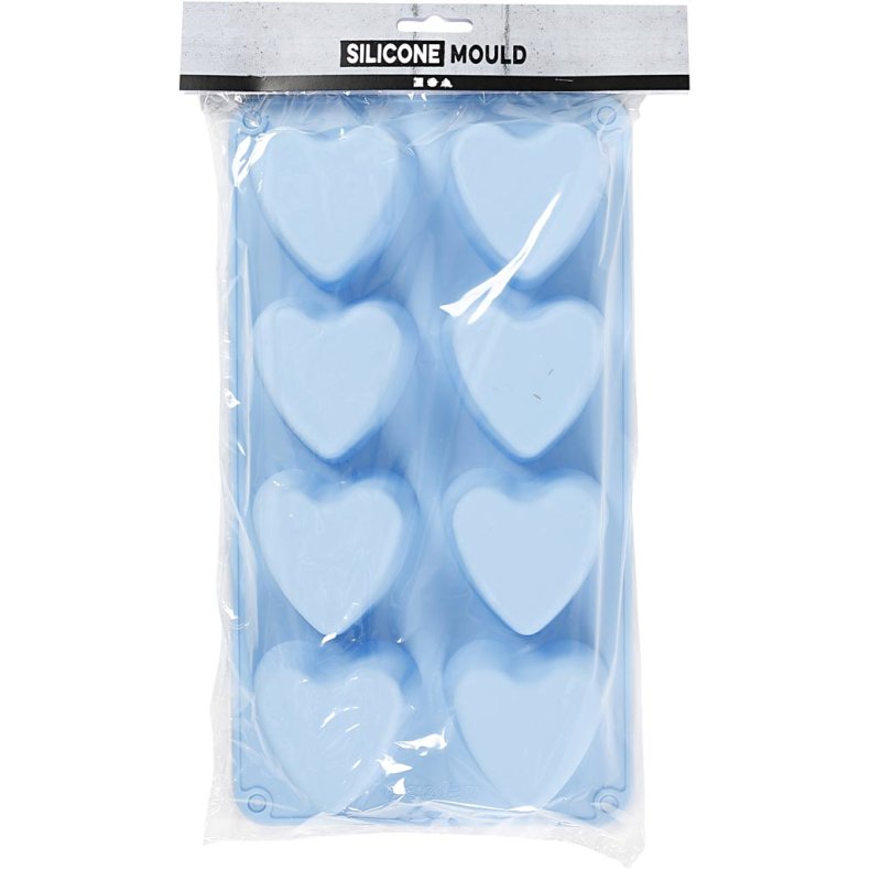 Silikoneform, hjerter, H: 3,5 cm, L: 7 cm, B: 6 cm, 100 ml, 1 stk.