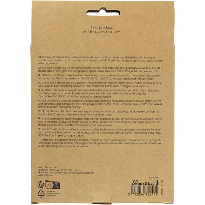 Silikoneform, Iskrystaller og juletr&aelig;er, H: 0,3 cm, B: 3,5+4,7 cm, med hul til oph&aelig;ng, mat transparent, 2 stk./ 1 stk.