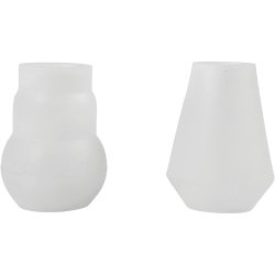 Silikoneform, Vase og lysestage, H: 7,5 cm, diam. 5,5 cm, mat transparent, 2 stk./ 1 pk.