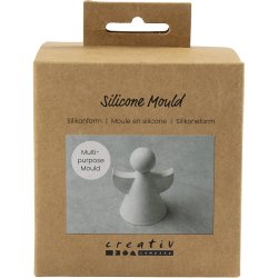 Silikoneform, Engel, H: 9,5 cm, B: 7 cm, mat transparent, 1 stk./ 1 pk.