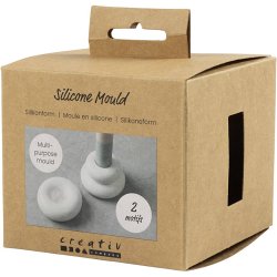 Silikoneform, Donutformede lysestager, H: 2+3,8 cm, diam. 6+6,2 cm, mat transparent, 1 stk./ 1 pk.