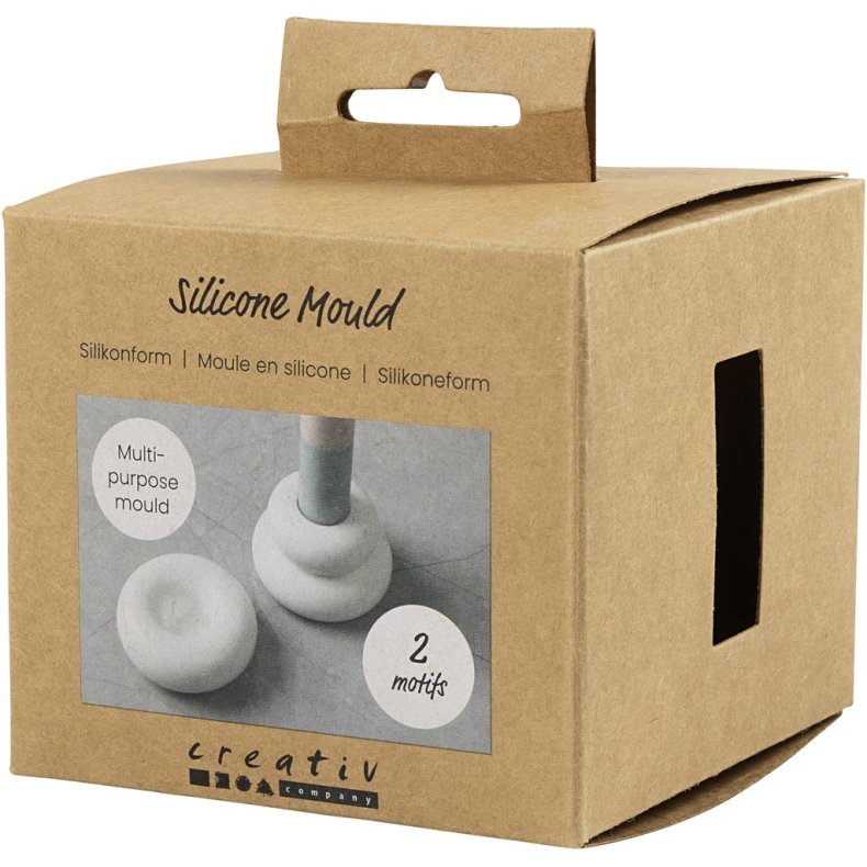 Silikoneform, Donutformede lysestager, H: 2+3,8 cm, diam. 6+6,2 cm, mat transparent, 1 stk./ 1 pk.