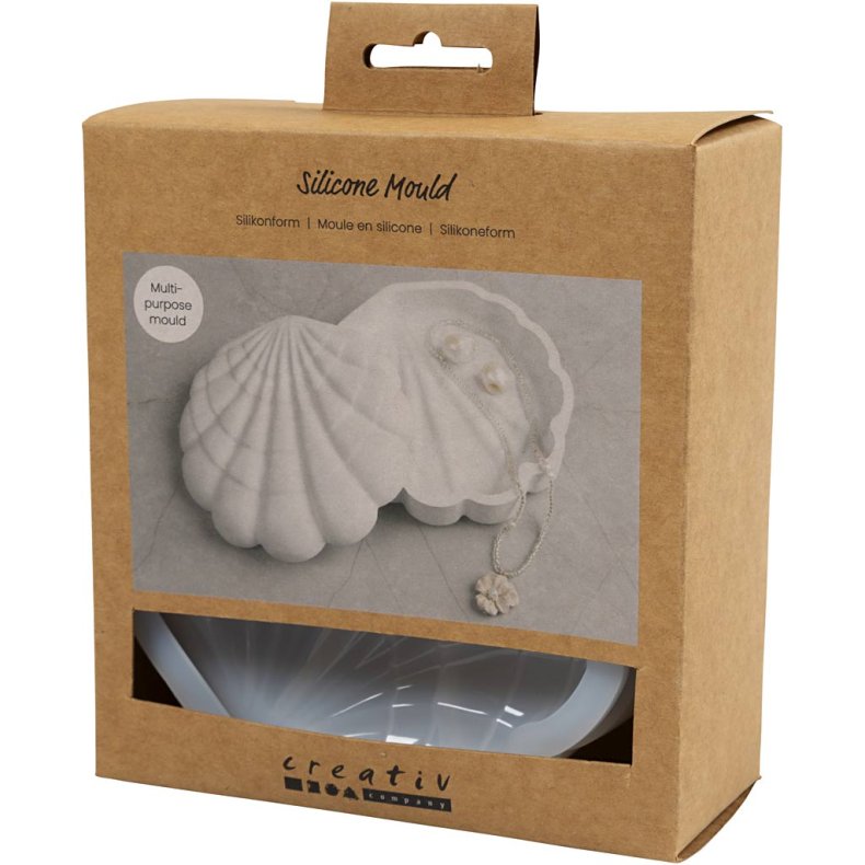 Silikoneform, Musling, H: 3 cm, L: 13,2 cm, B: 13,3 cm, 1 stk.