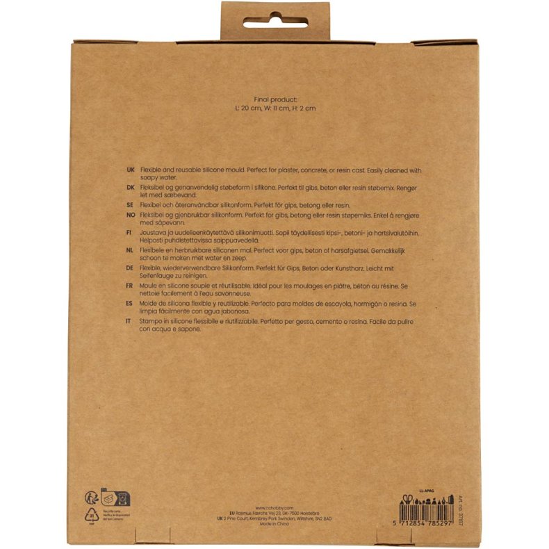 Silikoneform, Konkylie , H: 2 cm, L: 20 cm, B: 11 cm, 1 stk.