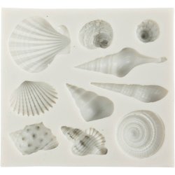 Silikoneform, Konkylie og skaller, H: 1 cm, L: 1-2,8 cm, 1 stk.