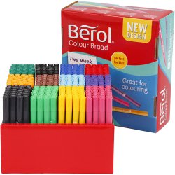 Berol Colourbroad Tusch, streg 1-1,7 mm, ass. farver, 288 stk./ 1 pk.