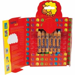 Farveblyanter, L: 10,5 cm, tykkelse 13 mm, mine 6 mm, ass. farver, 6 stk./ 1 pk.