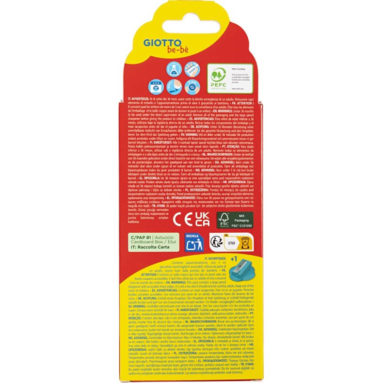 Farveblyanter, L: 10,5 cm, tykkelse 13 mm, mine 6 mm, ass. farver, 6 stk./ 1 pk.