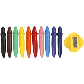 Vokskridt, L: 7 cm, diam. 11 mm, 10 stk./ 1 pk.