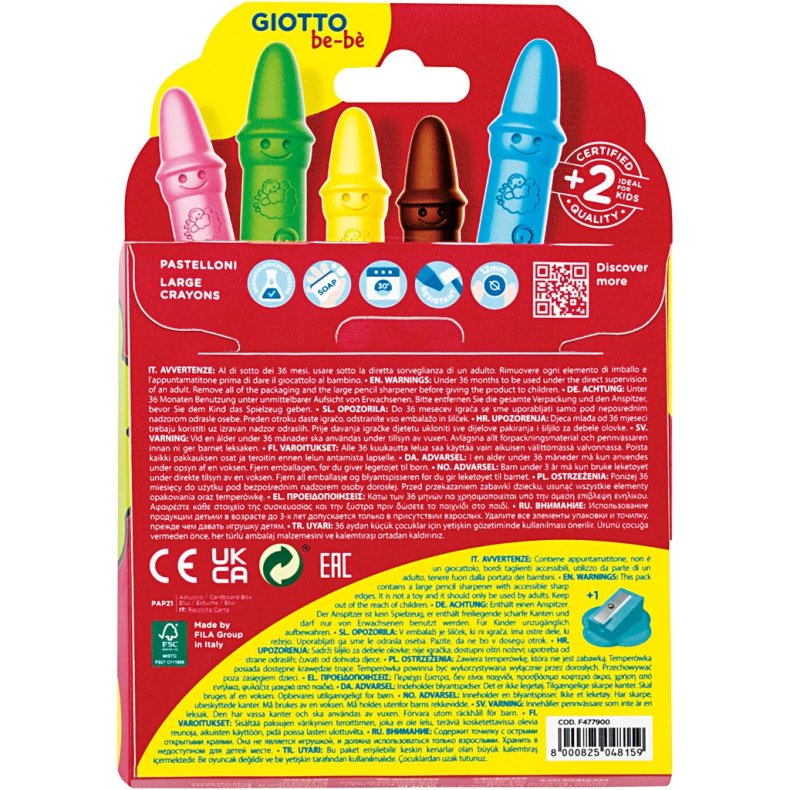 Vokskridt, L: 7 cm, diam. 11 mm, 10 stk./ 1 pk.