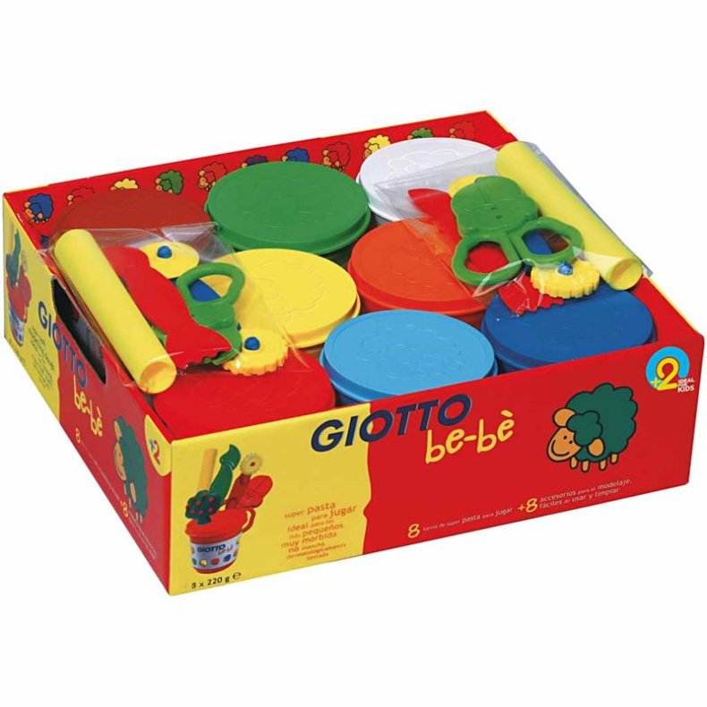 Modellervoks, ass. farver, 8x220 g/ 1 pk.