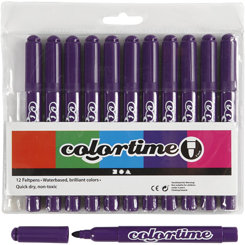 Colortime Tusch, streg 5 mm, lilla