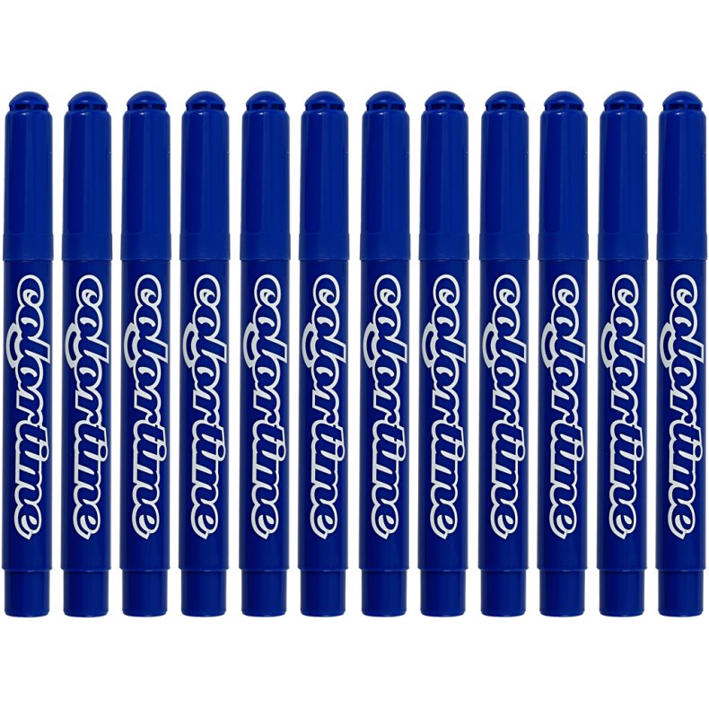 Colortime Tusch, streg 5 mm, bl&aring;, 12 stk./ 1 pk.