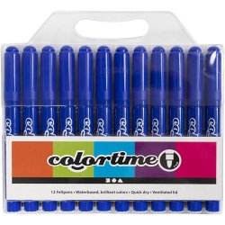 Colortime Tusch, streg 5 mm, bl&aring;, 12 stk./ 1 pk.
