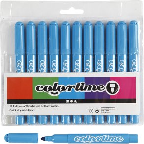 Colortime Tusch, streg 5 mm, lyseblå, 12 stk./ 1 pk.