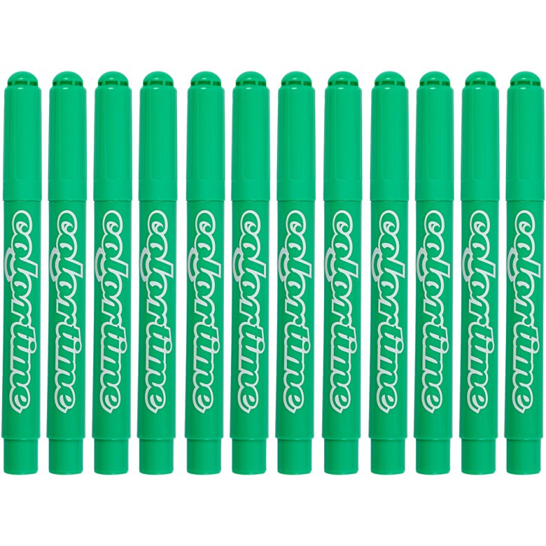 Colortime Tusch, streg 5 mm, lys gr&oslash;n, 12 stk./ 1 pk.