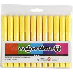 Colortime Tusch, streg 5 mm, citrongul, 12 stk./ 1 pk.