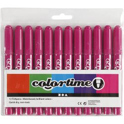 Colortime Tusch, streg 5 mm, rosa, 12 stk./ 1 pk.