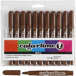 Colortime Tusch, streg 5 mm, brun, 12 stk./ 1 pk.