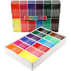 Colortime Tusch, streg 5 mm, standardfarver, 12x24 stk./ 1 pk.