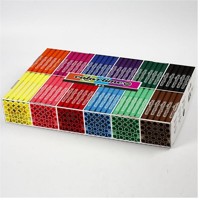Colortime Tusch, streg 5 mm, standardfarver, 12x24 stk./ 1 pk.