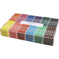 Colortime Tusch, streg 5 mm, standardfarver, 12x24 stk./ 1 pk.