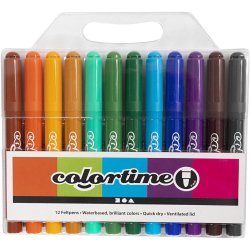 Colortime Tusch, streg 5 mm, suppleringsfarver, 12 stk./ 1 pk.