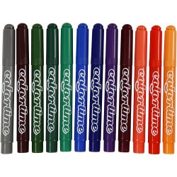 Colortime Tusch, streg 5 mm, suppleringsfarver, 12 stk./ 1 pk.