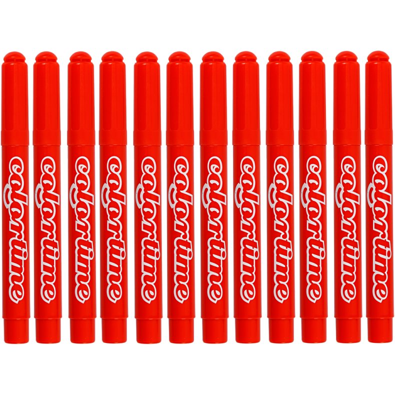 Colortime Tusch, streg 5 mm, m&oslash;rk orange, 12 stk./ 1 pk.