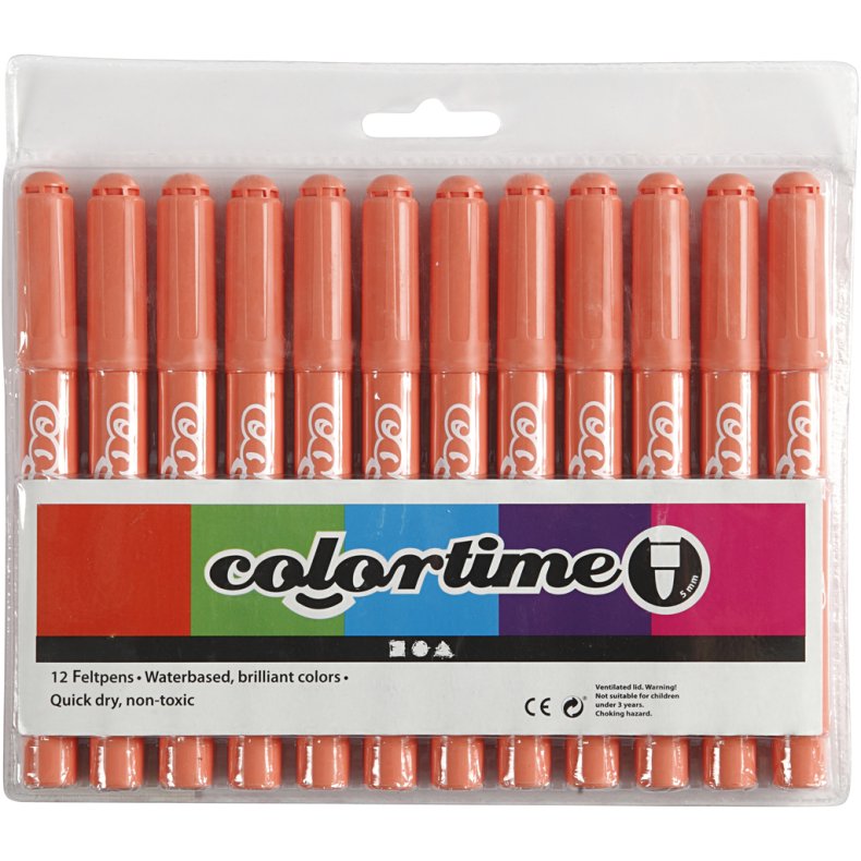 Colortime Tusch, streg 5 mm, mandarin, 12 stk./ 1 pk.